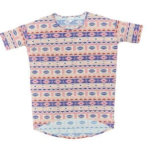 LuLaRoe Women’s High Low Irma Tunic Flowy Small Pink Blue NWT